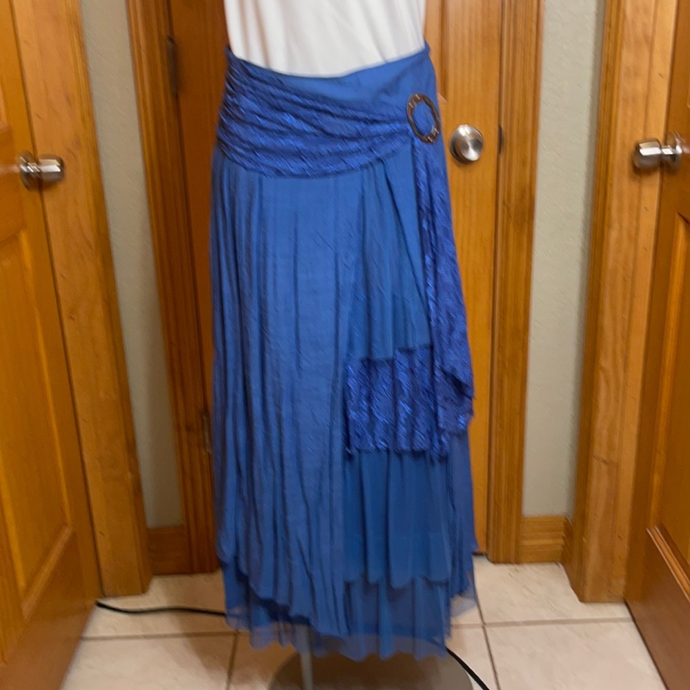 NWT Small Pretty Angel Linen Lace Layered Long Skirt